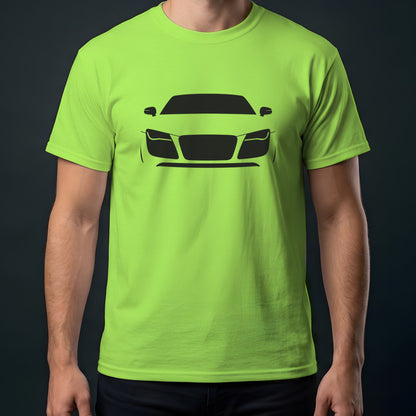 Audi R8 2008-2015 front view t-shirt in Lime