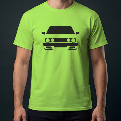 Volkswagen Golf GTI Mk2 1985-1992 front view t-shirt in Lime