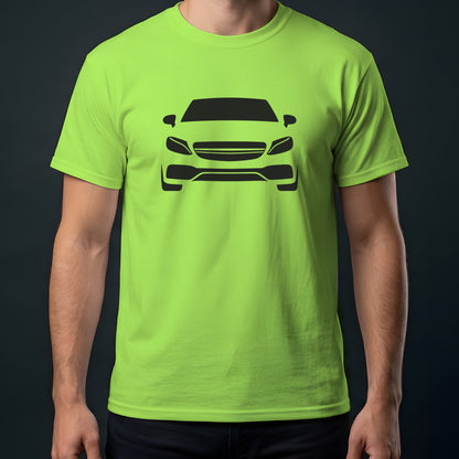 Mercedes-Benz C63 AMG 2015-2021 front view t-shirt in Lime