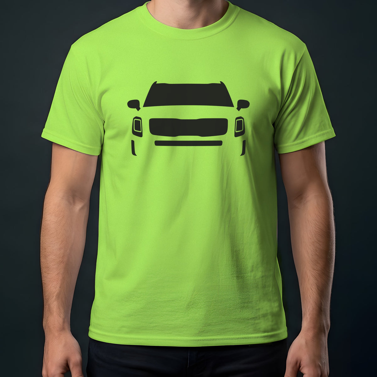 Kia Telluride 2020-2026 front view t-shirt in Lime