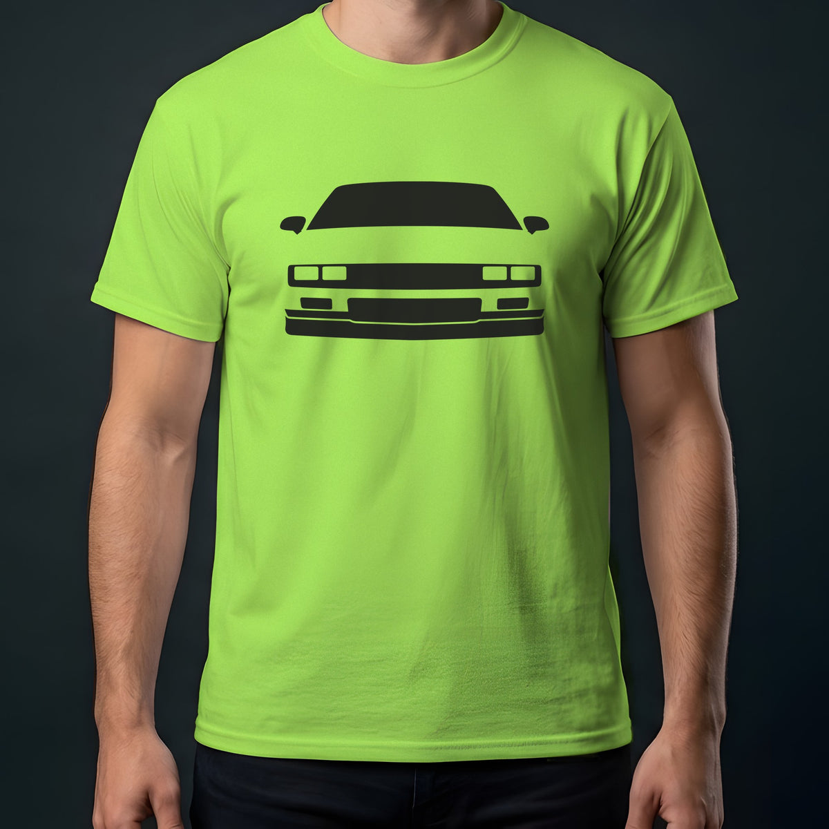 Chevrolet Camaro 1982-1992 front view t-shirt in Lime