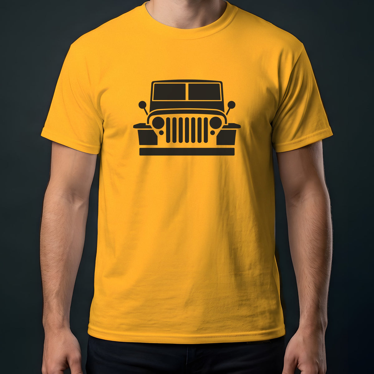 Jeep Willys MB 1941-1945 front view t-shirt in Gold