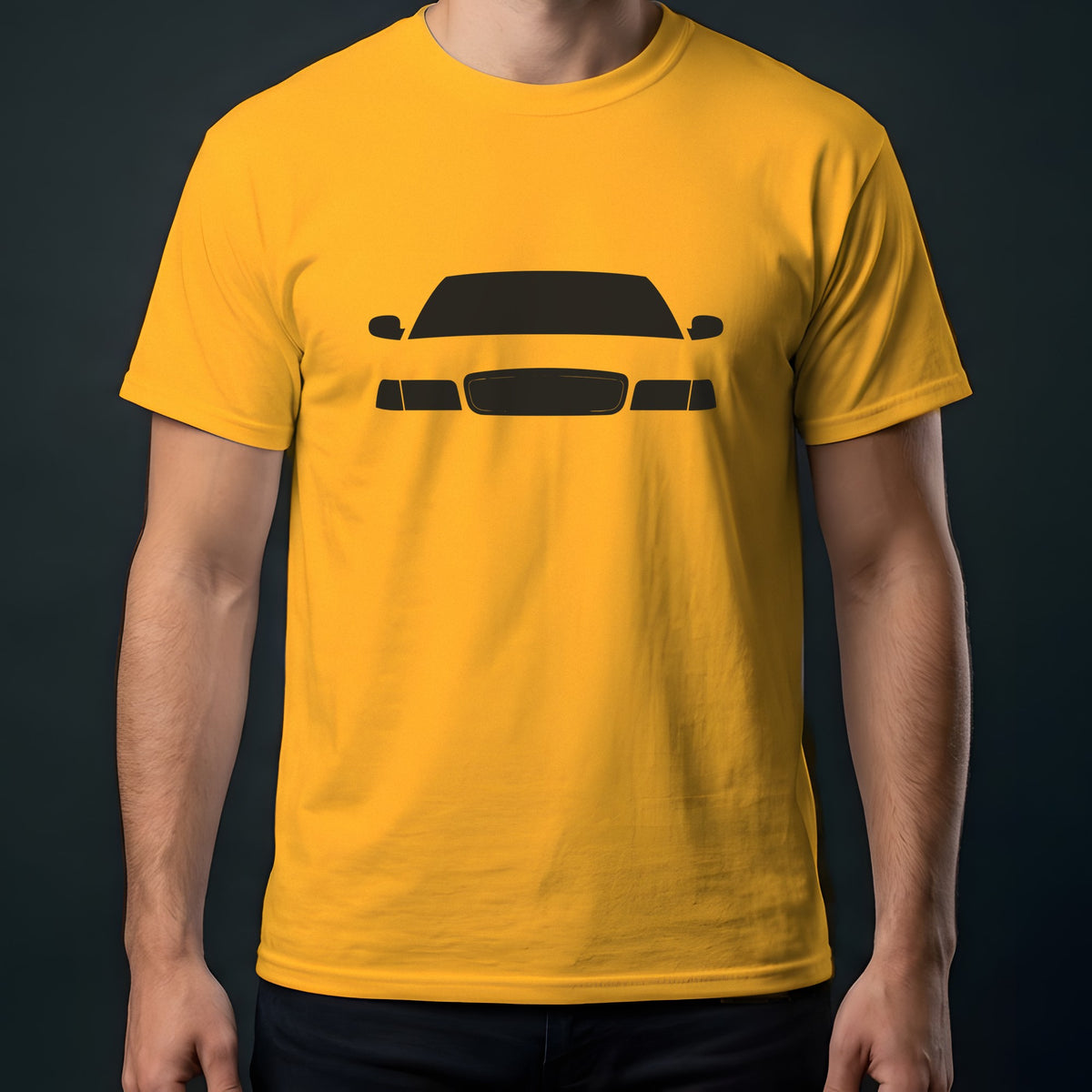 Ford Crown Victoria 1998-2011 front view t-shirt in Gold