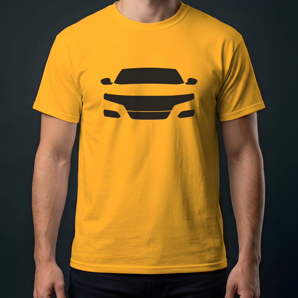 Honda Accord 2018-2022 front view t-shirt in Gold