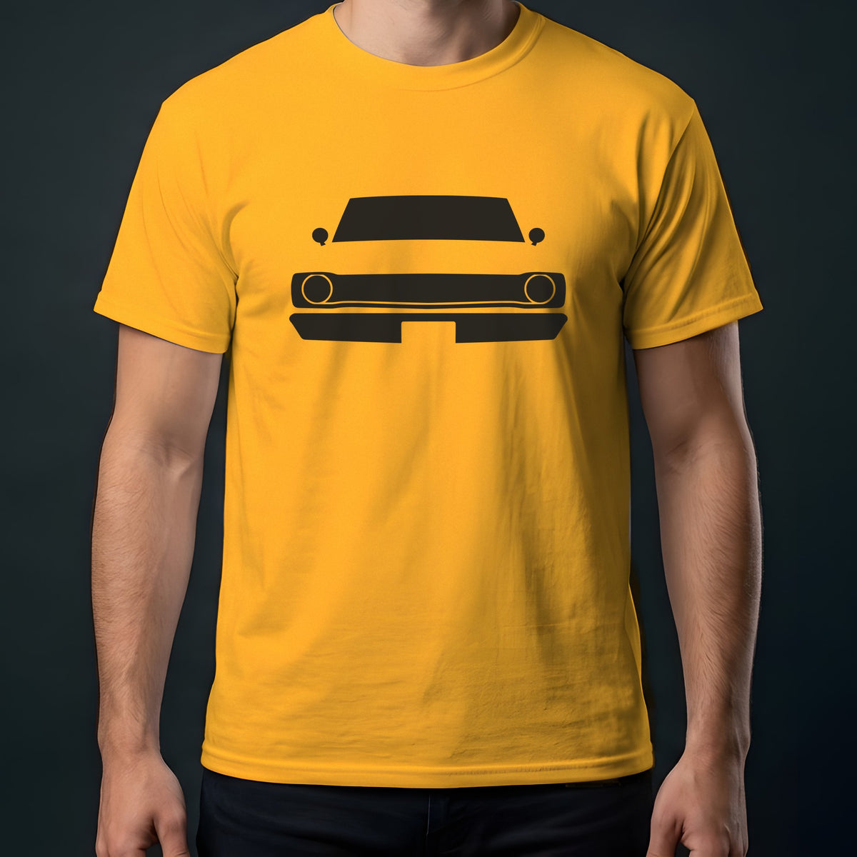 Dodge Dart 1967-1976 front view t-shirt in Gold