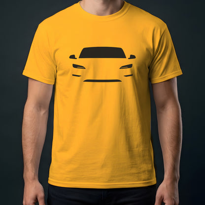Tesla Model 3 2024-2026 front view t-shirt in Gold