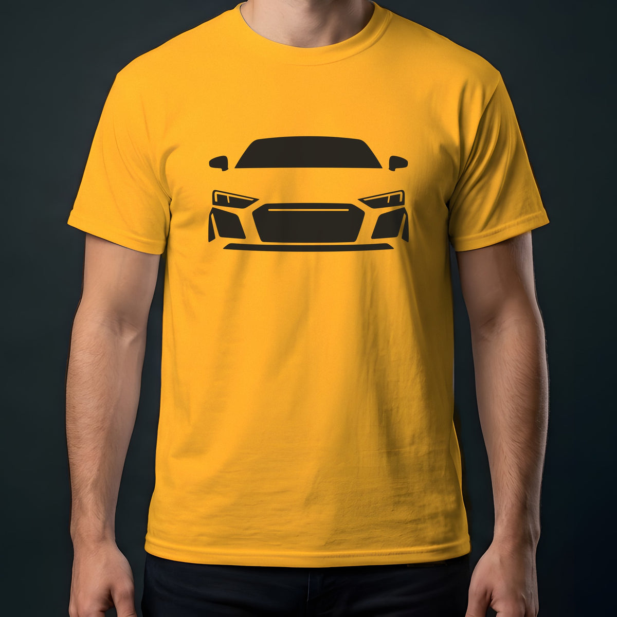 Audi R8 2016-2023 front view t-shirt in Gold