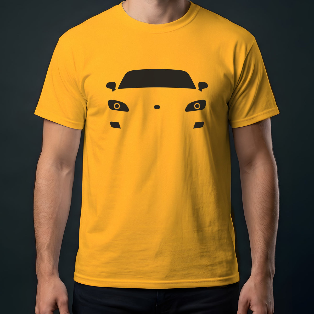 Honda S2000 2000-2009 front view t-shirt in Gold