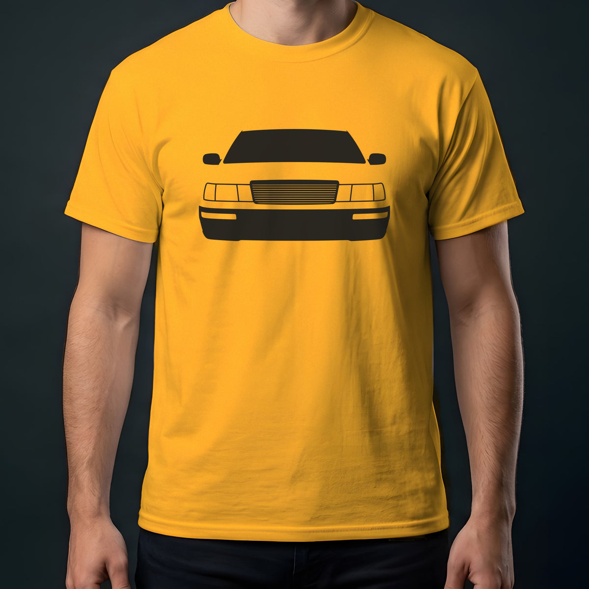 Lexus LS 400 1990-1994 front view t-shirt in Gold