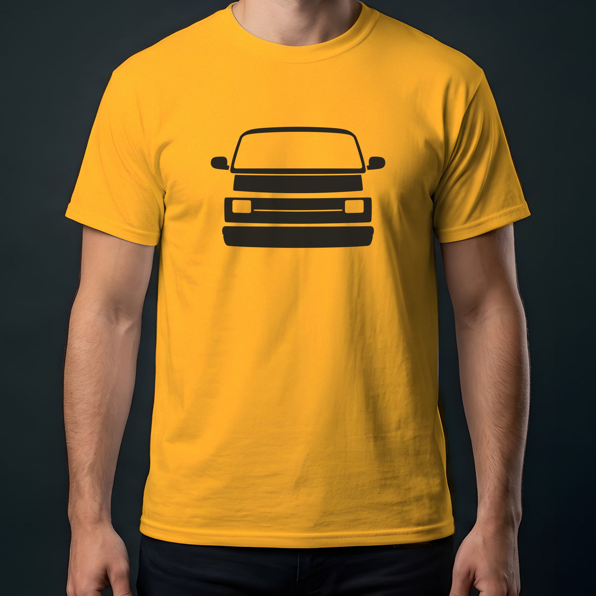 Dodge Ram Van 1971-2003 front view t-shirt in Gold