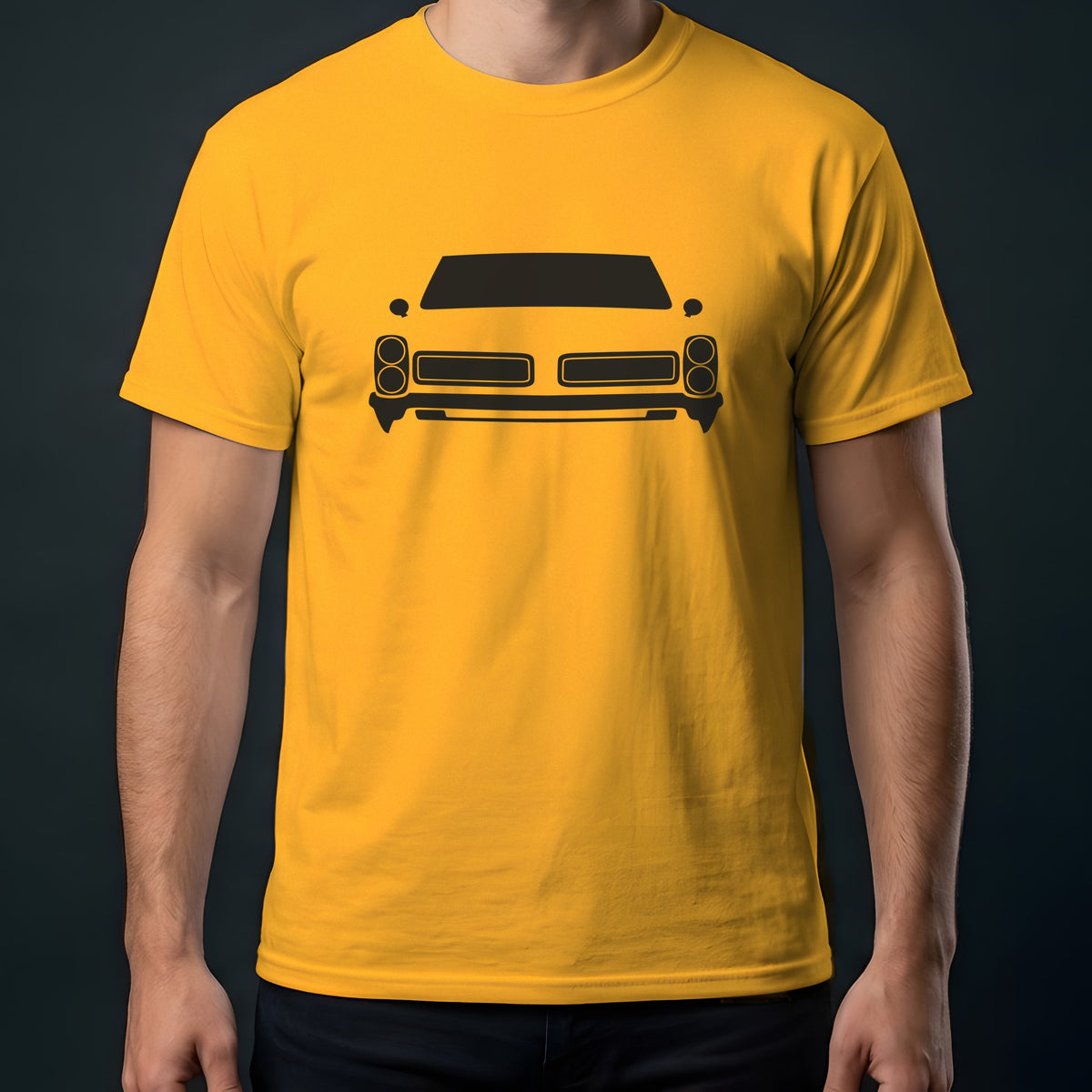 Pontiac GTO 1964-1965 front view t-shirt in Gold