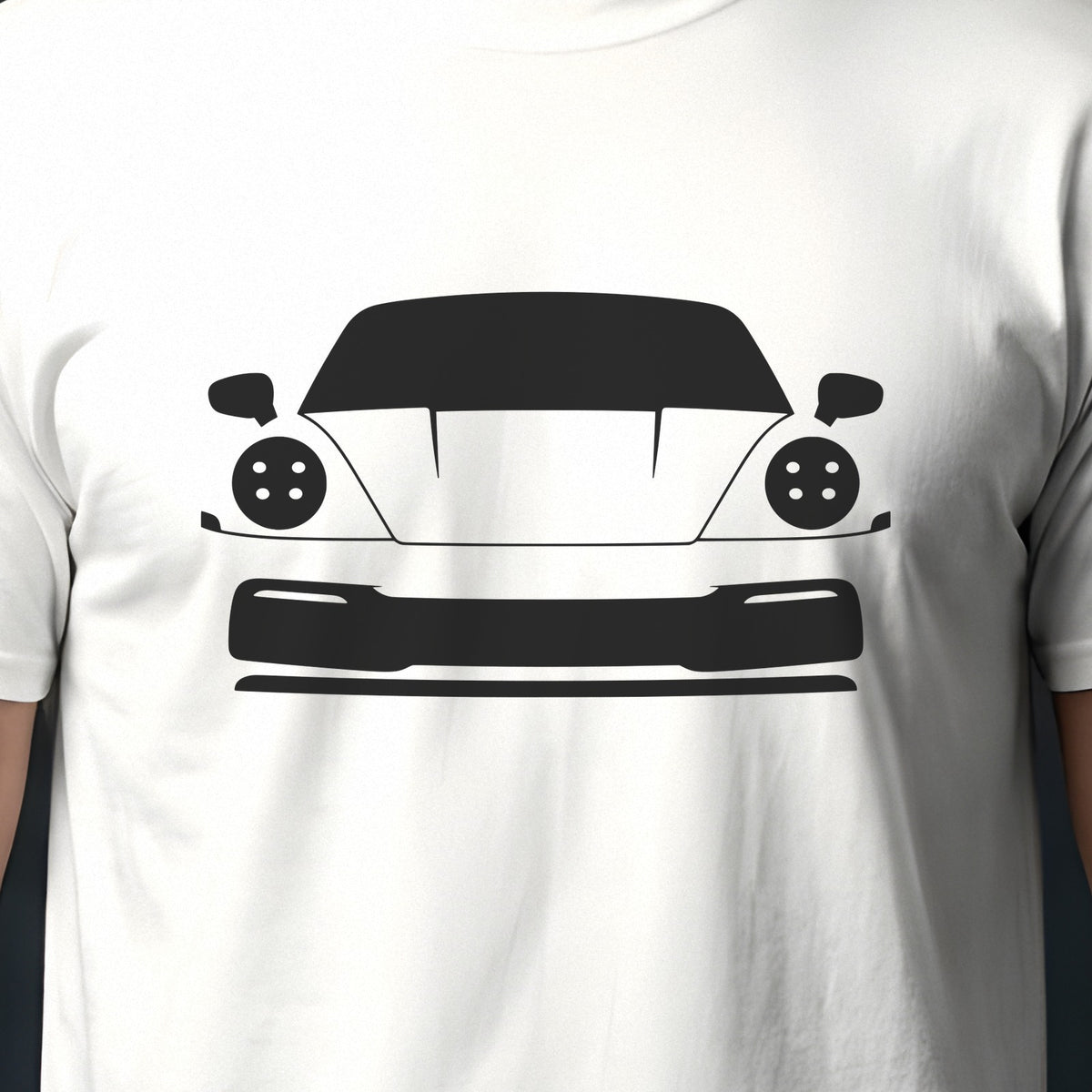 Porsche 911 992 2020-2026 front view silhouette print close-up