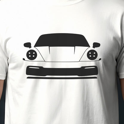 Porsche 911 992 2020-2026 front view silhouette print close-up