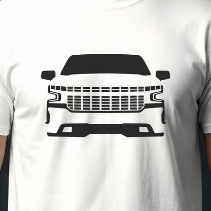 Chevrolet Silverado 2019-2021 front view silhouette print close-up