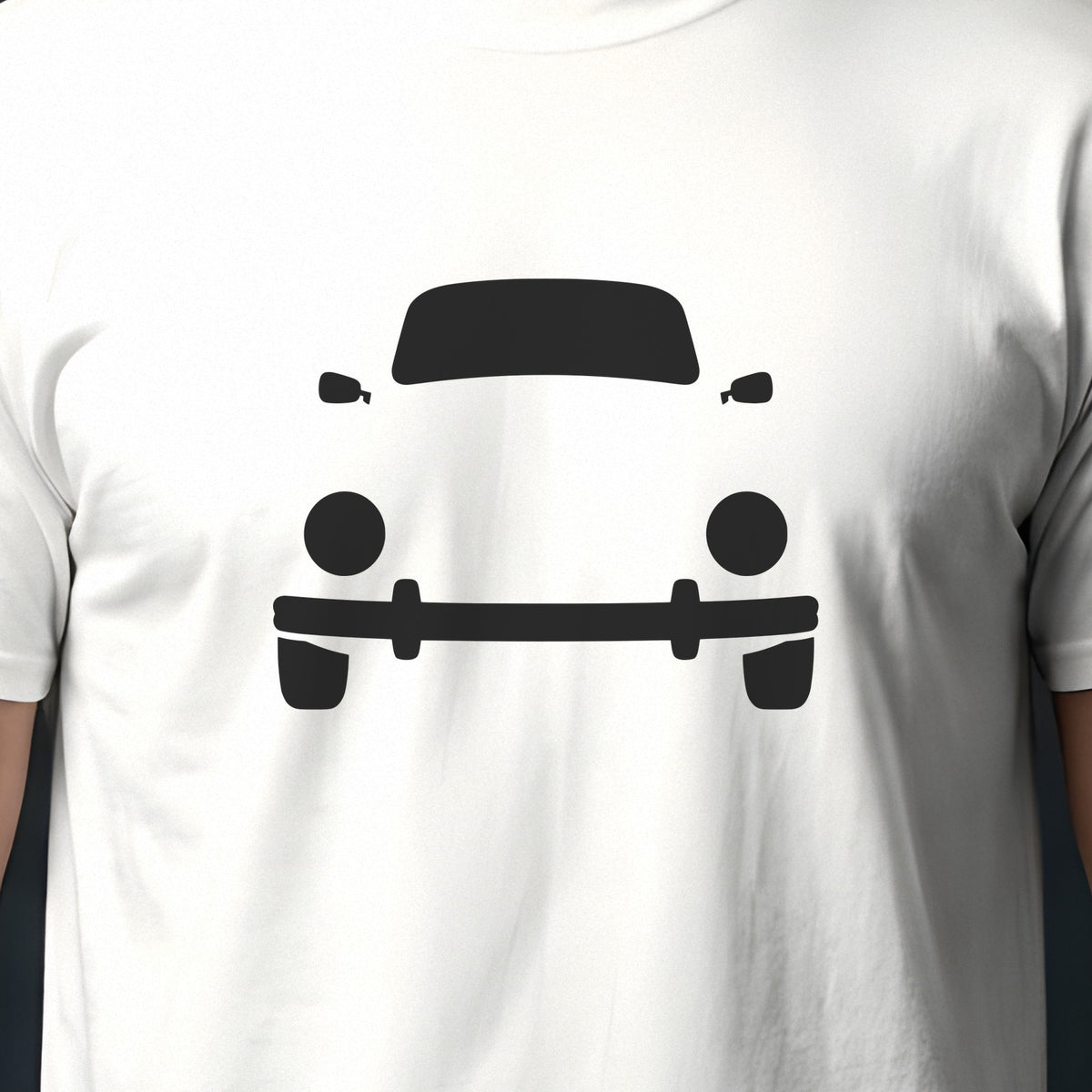 Volkswagen Beetle 1950-1979 front view silhouette print close-up