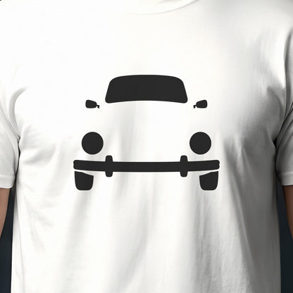 Volkswagen Beetle 1950-1979 front view silhouette print close-up