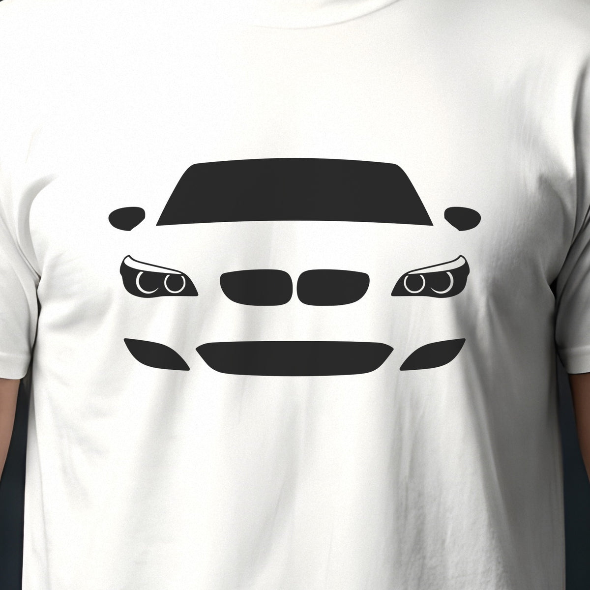 BMW M5 E60 2006-2010 front view silhouette print close-up