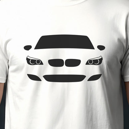 BMW M5 E60 2006-2010 front view silhouette print close-up
