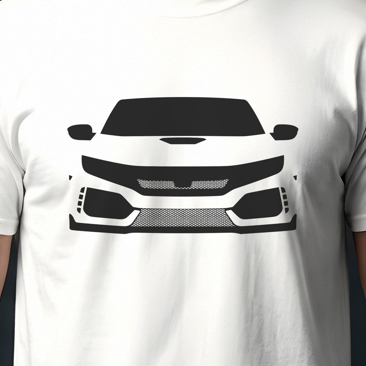 Honda Civic Type R 2017-2021 front view silhouette print close-up