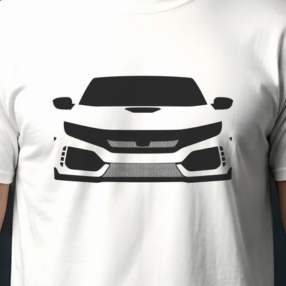 Honda Civic Type R 2017-2021 front view silhouette print close-up