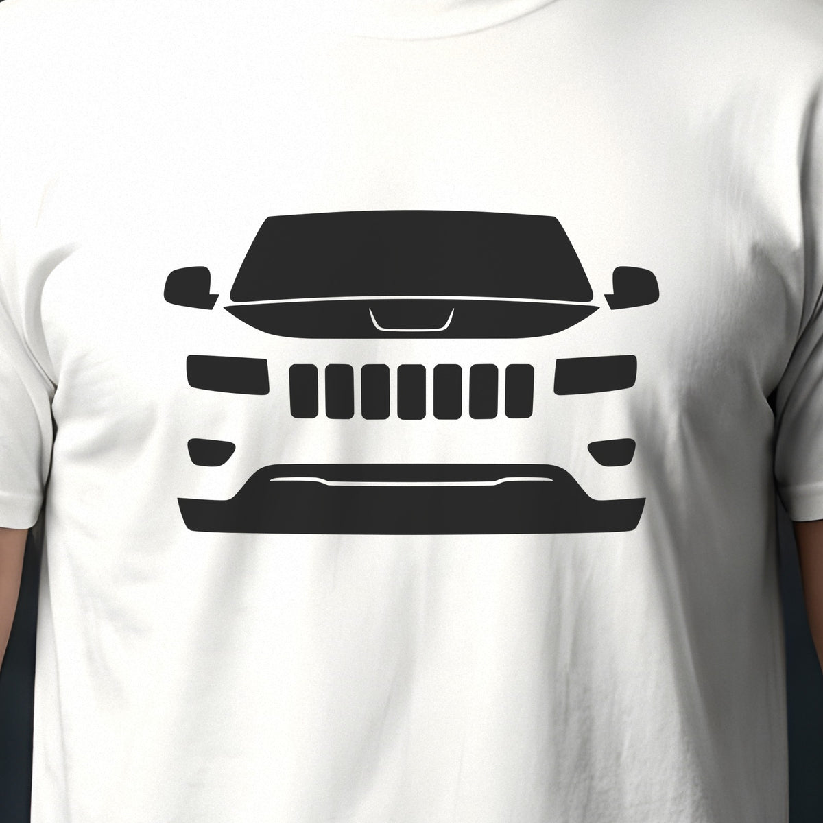 Jeep Grand Cherokee 2011-2021 front view silhouette print close-up