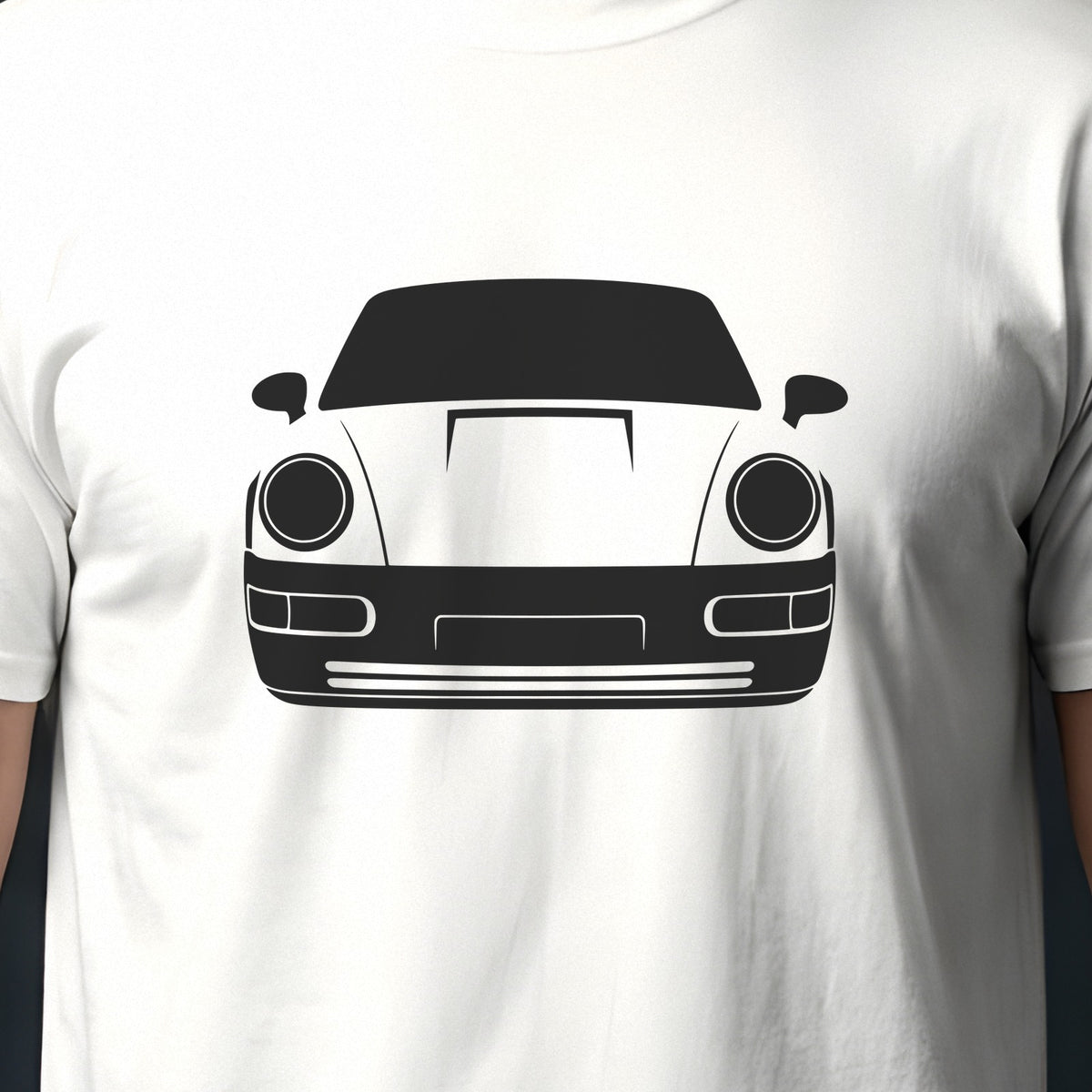 Porsche 911 964 1989-1994 front view silhouette print close-up