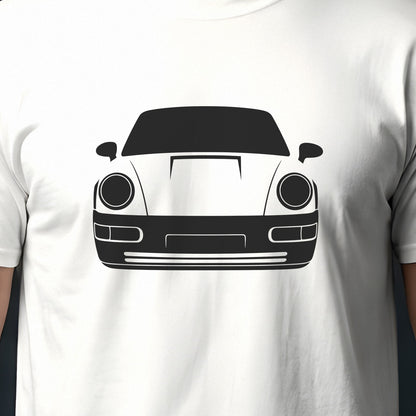 Porsche 911 964 1989-1994 front view silhouette print close-up