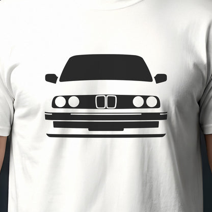 BMW M3 E30 1986-1991 front view silhouette print close-up