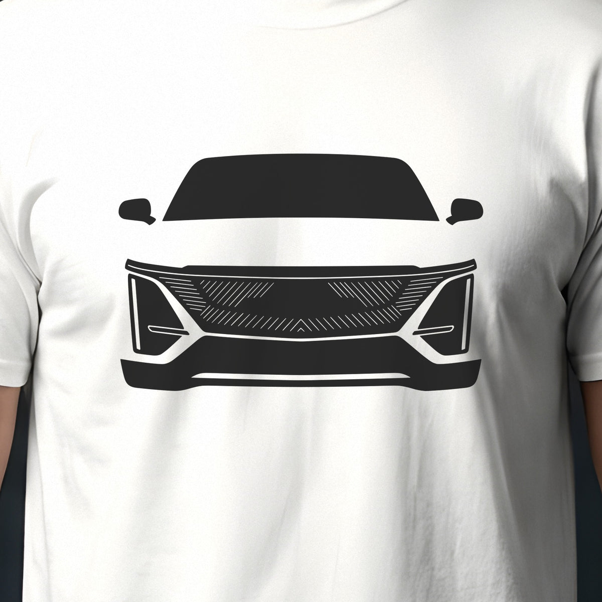 Cadillac Lyriq 2023-2026 front view silhouette print close-up