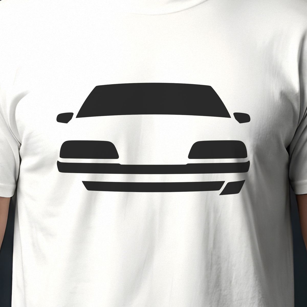 Ford Mustang 1987-1993 front view silhouette print close-up