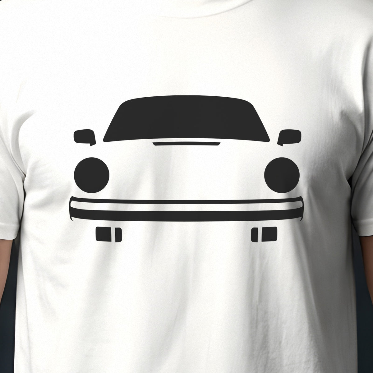 Porsche 911 1974-1989 front view silhouette print close-up