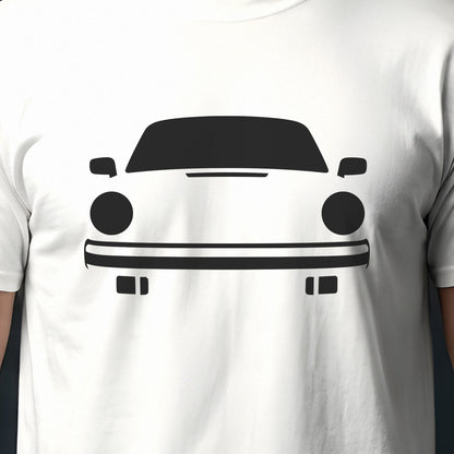 Porsche 911 1974-1989 front view silhouette print close-up