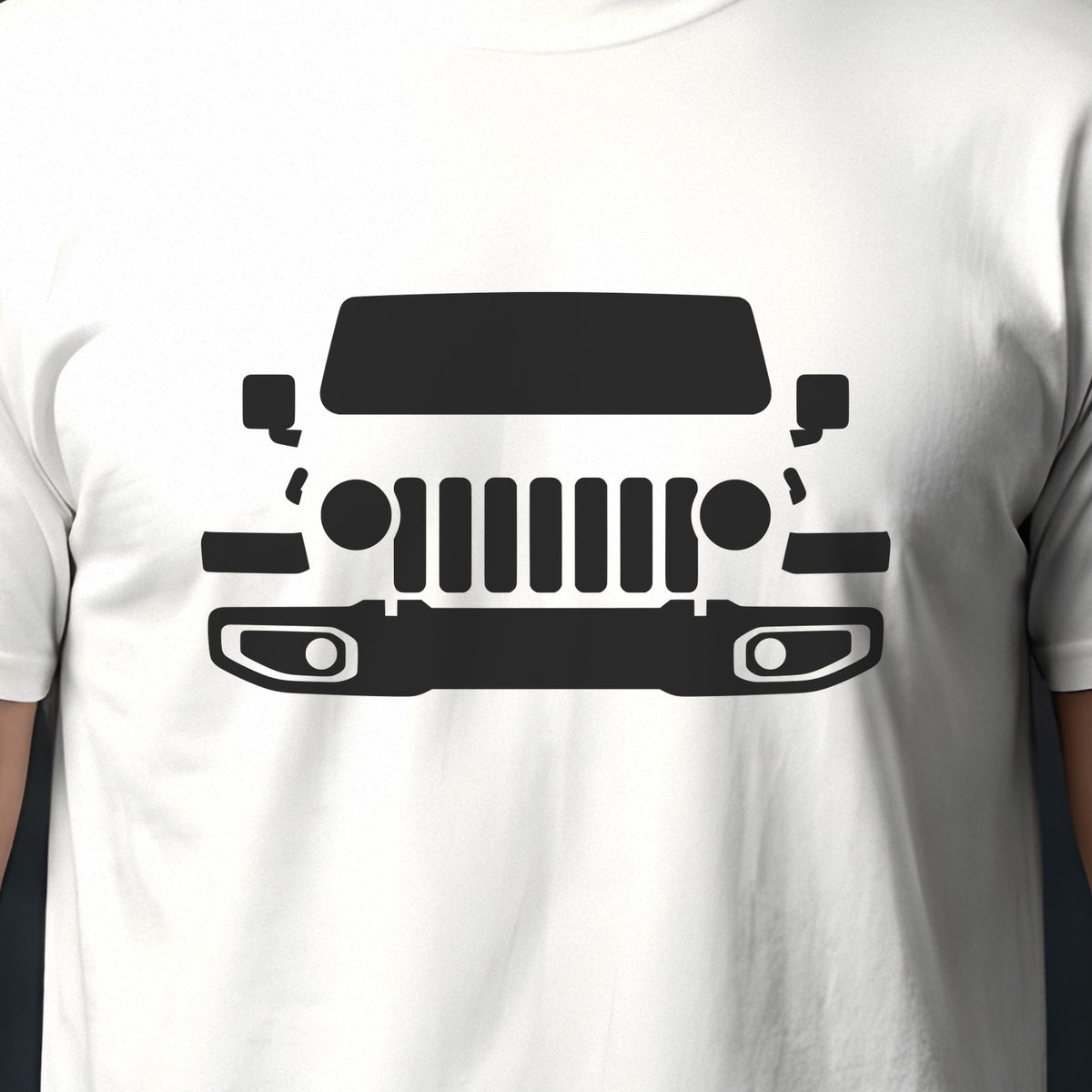 Jeep Gladiator 2020-2026 front view silhouette print close-up