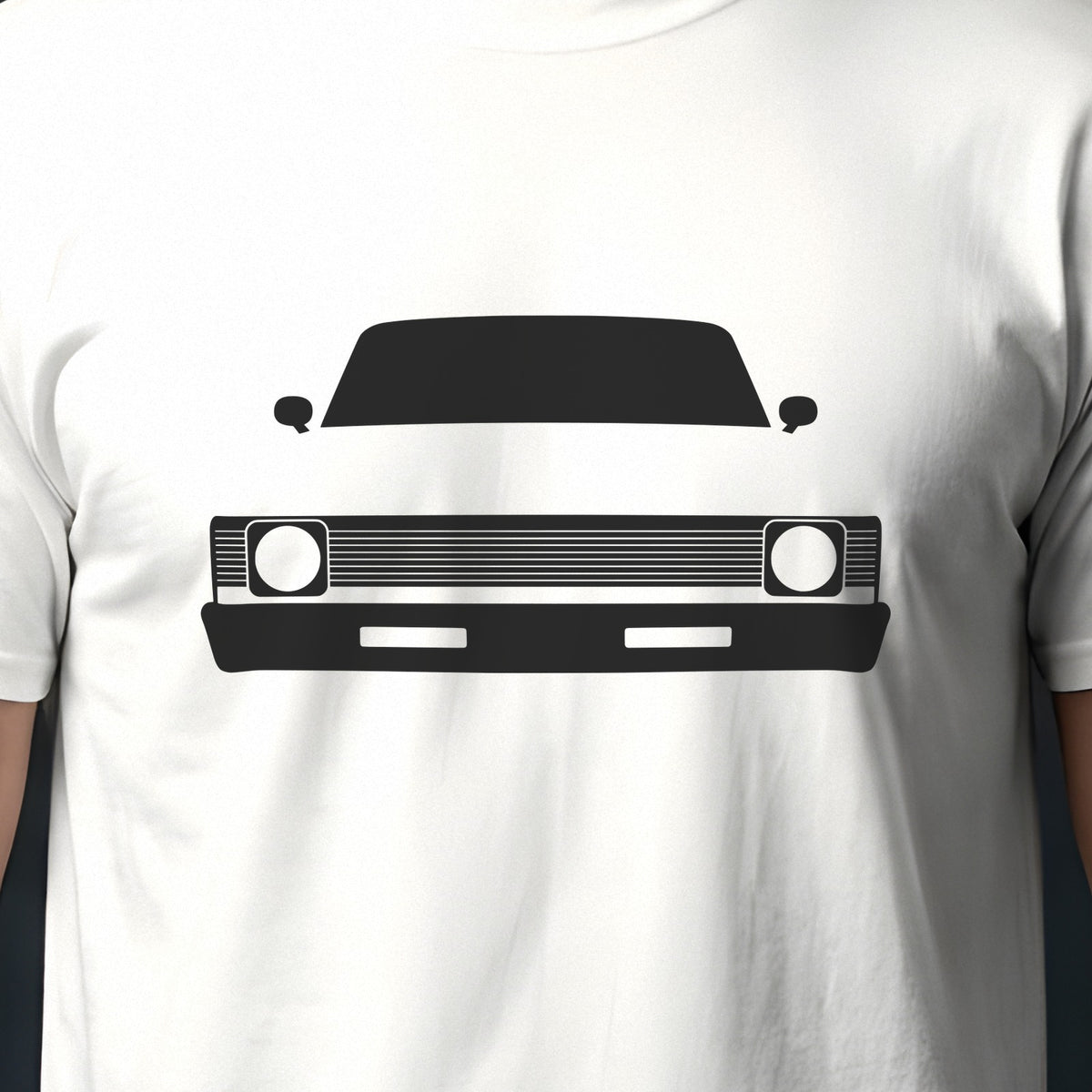 Chevrolet Nova SS 1968-1974 front view silhouette print close-up