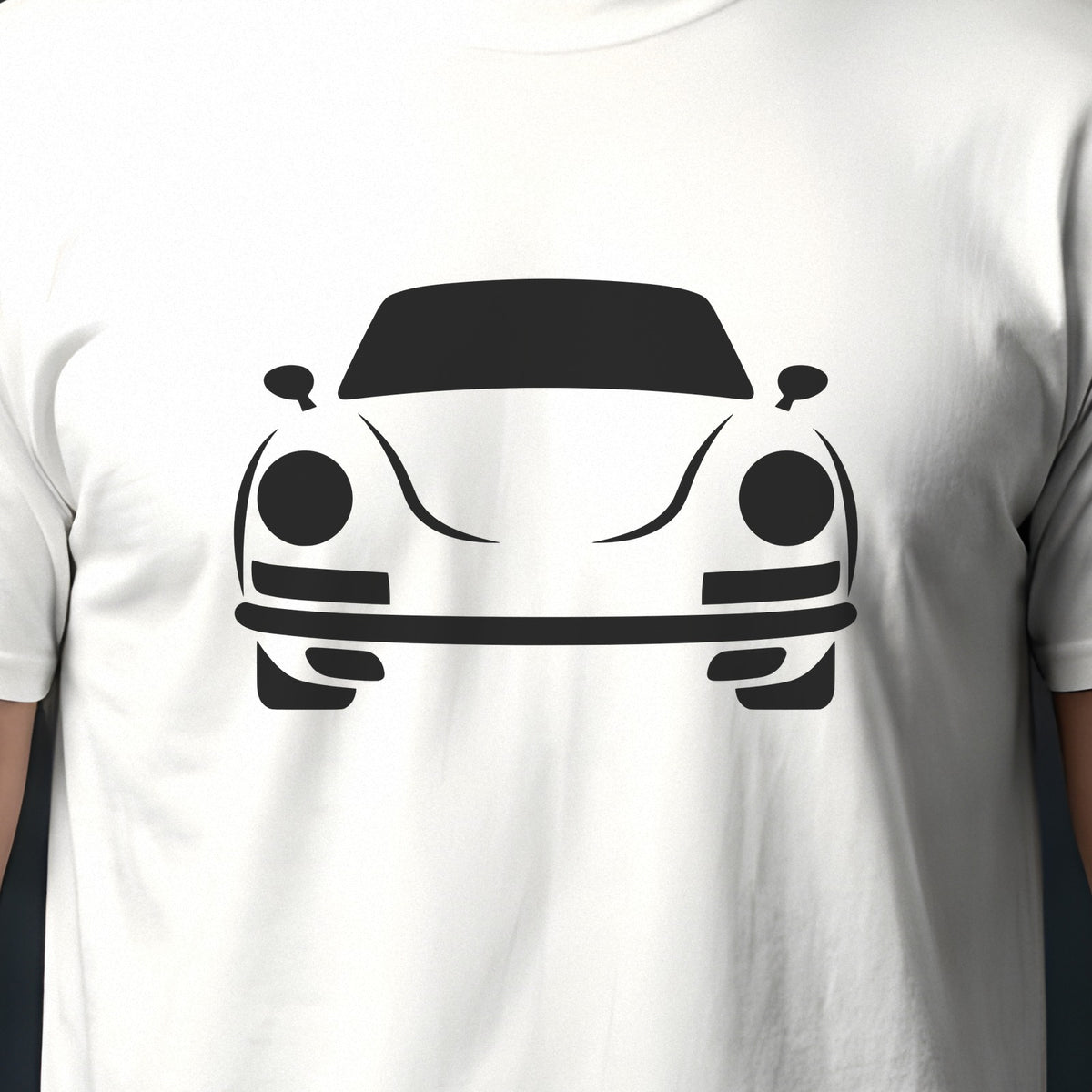 Porsche 911 1965-1973 front view silhouette print close-up