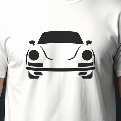 Porsche 911 1965-1973 front view silhouette print close-up
