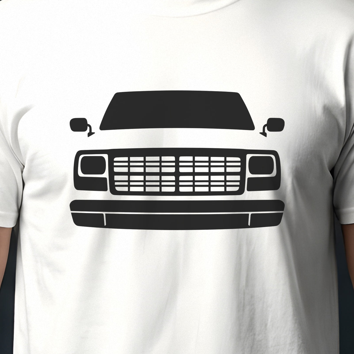 Ram 1500 1981-1993 front view silhouette print close-up