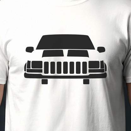 Jeep Grand Cherokee 1993-1998 front view silhouette print close-up
