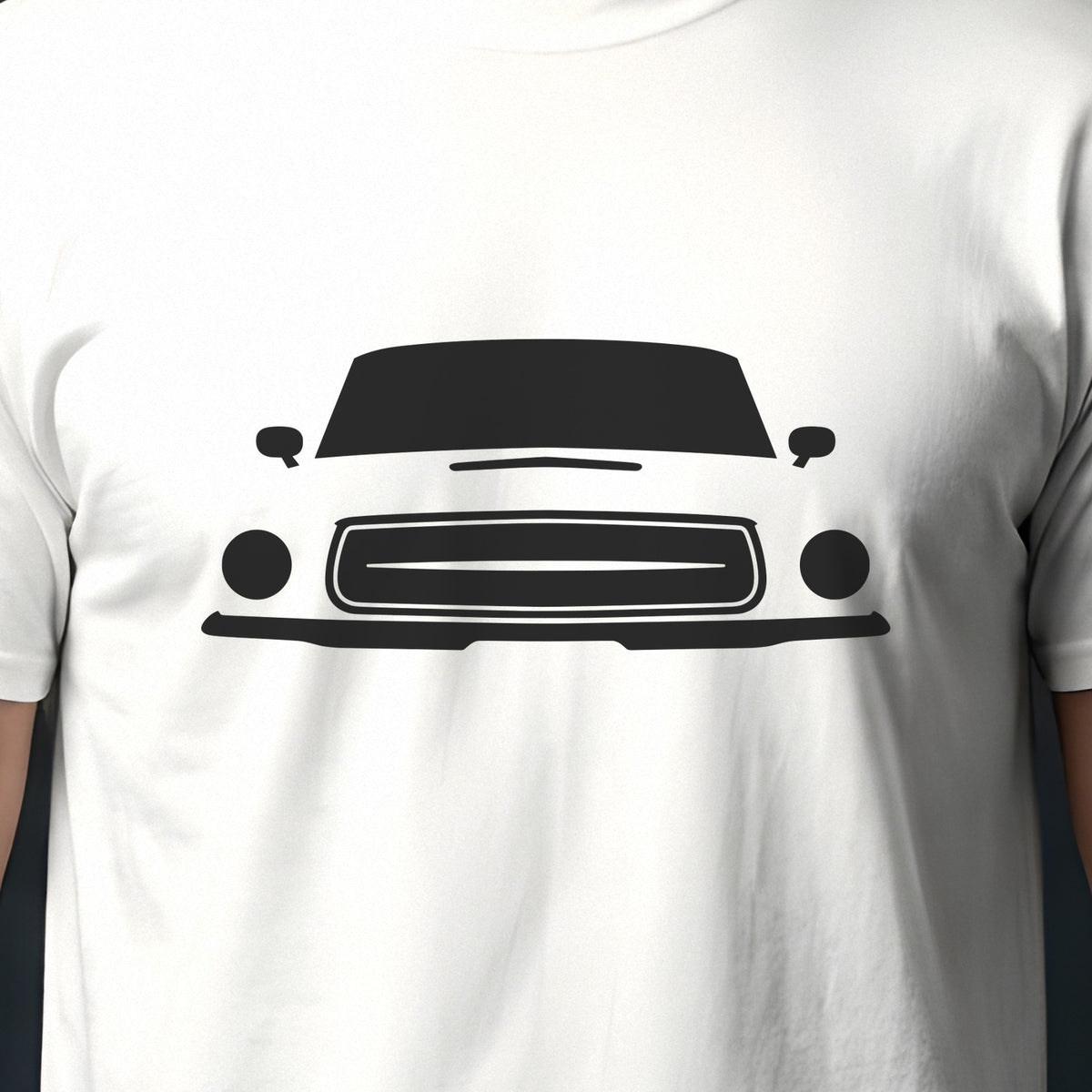 Ford Mustang 1967-1968 front view silhouette print close-up