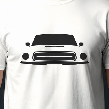 Ford Mustang 1967-1968 front view silhouette print close-up