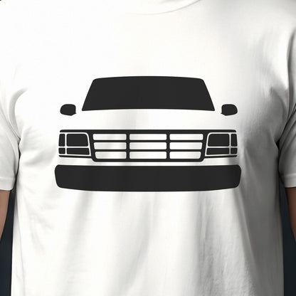 Ford Bronco 1992-1996 front view silhouette print close-up