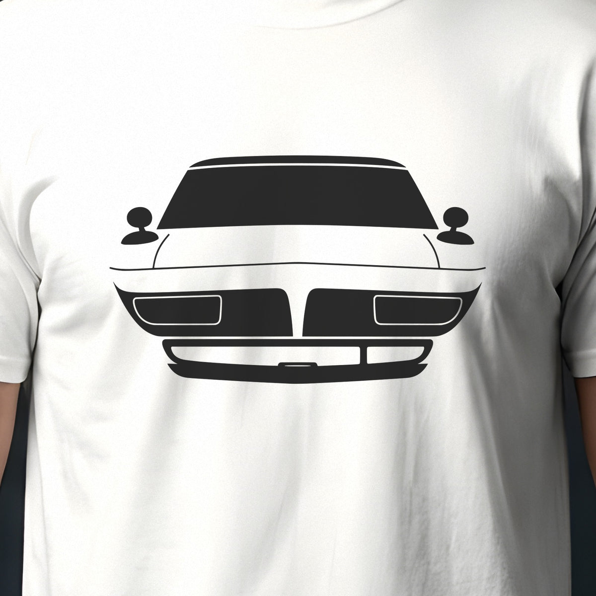 Plymouth Superbird 1970 front view silhouette print close-up