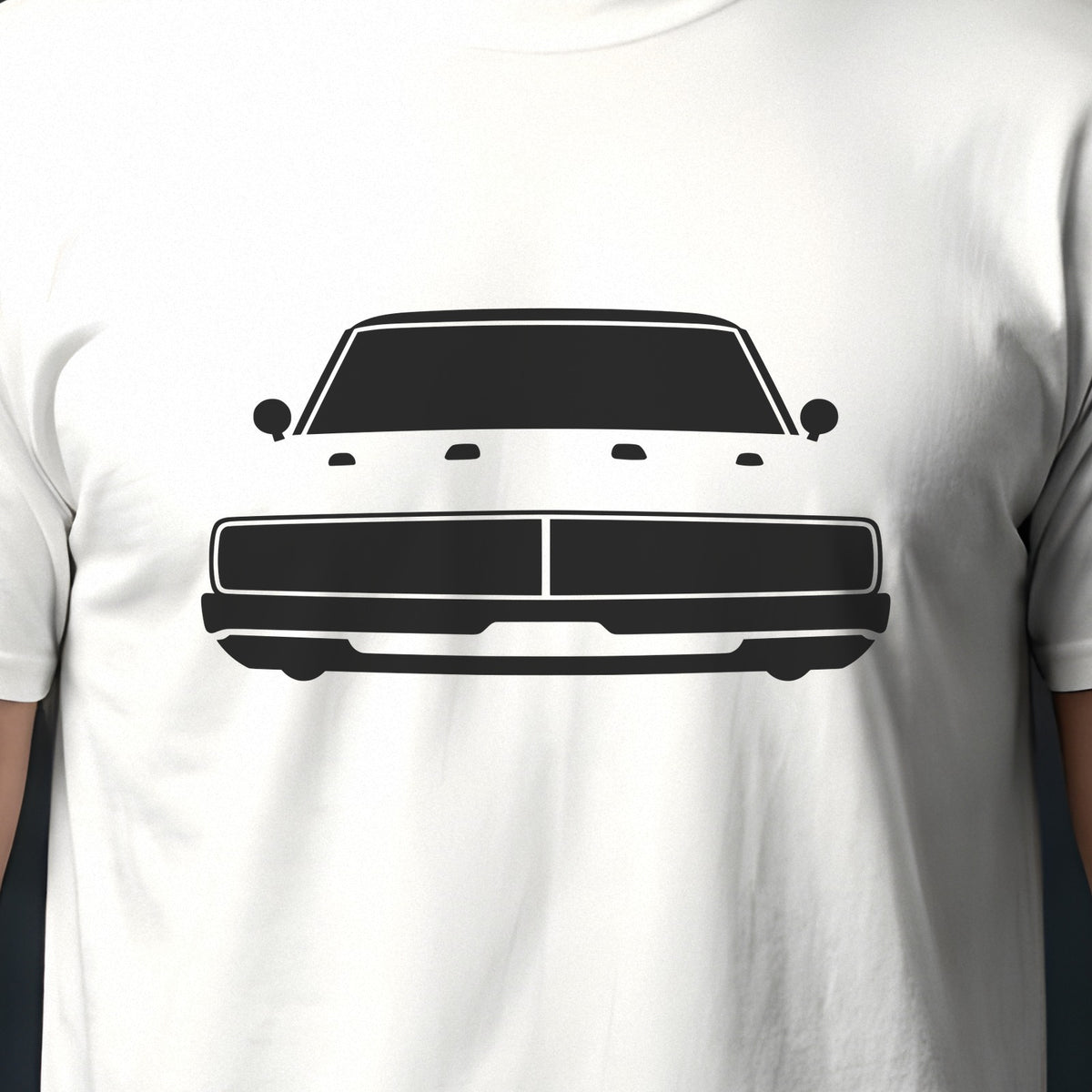 Dodge Charger 1968-1970 front view silhouette print close-up