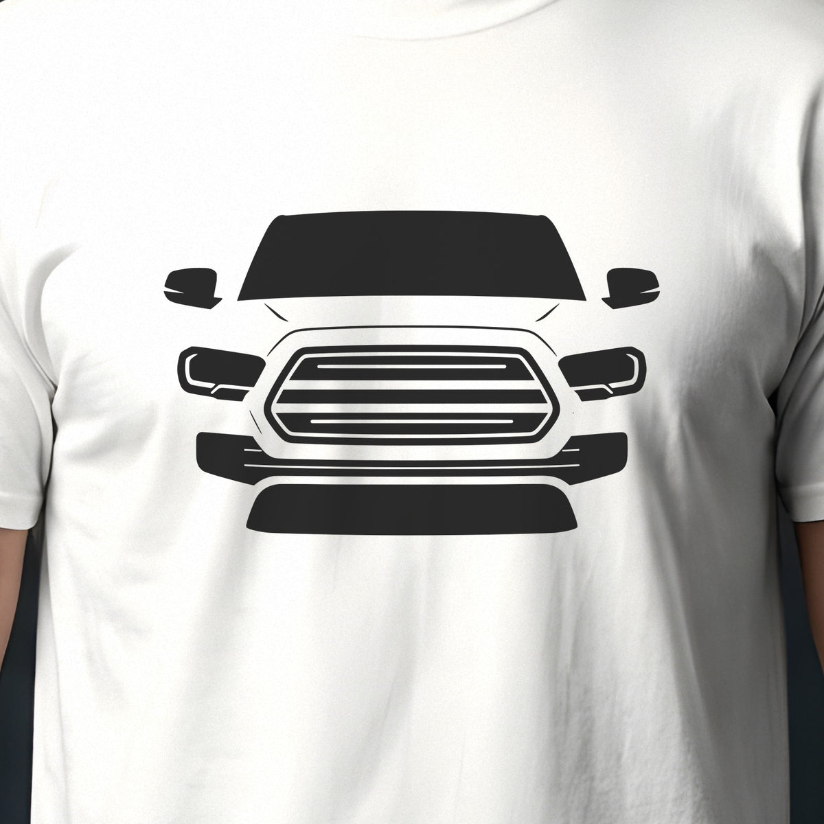 Toyota Tacoma 2016-2023 front view silhouette print close-up