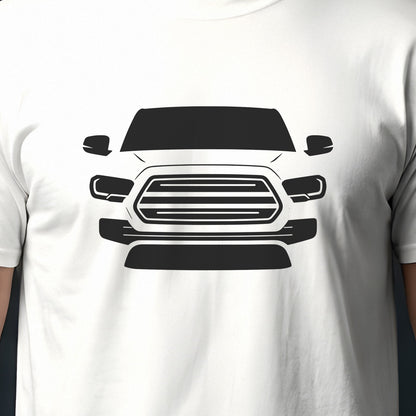 Toyota Tacoma 2016-2023 front view silhouette print close-up