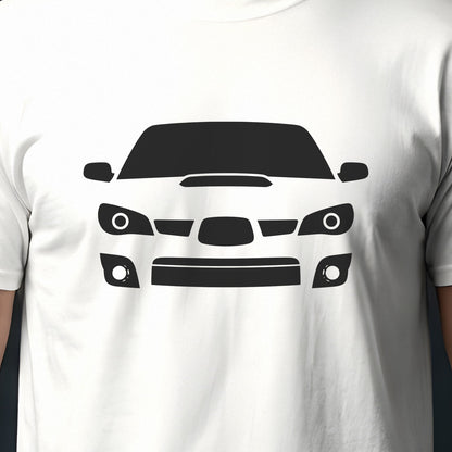 Subaru Impreza WRX STI 2004-2005 front view silhouette print close-up