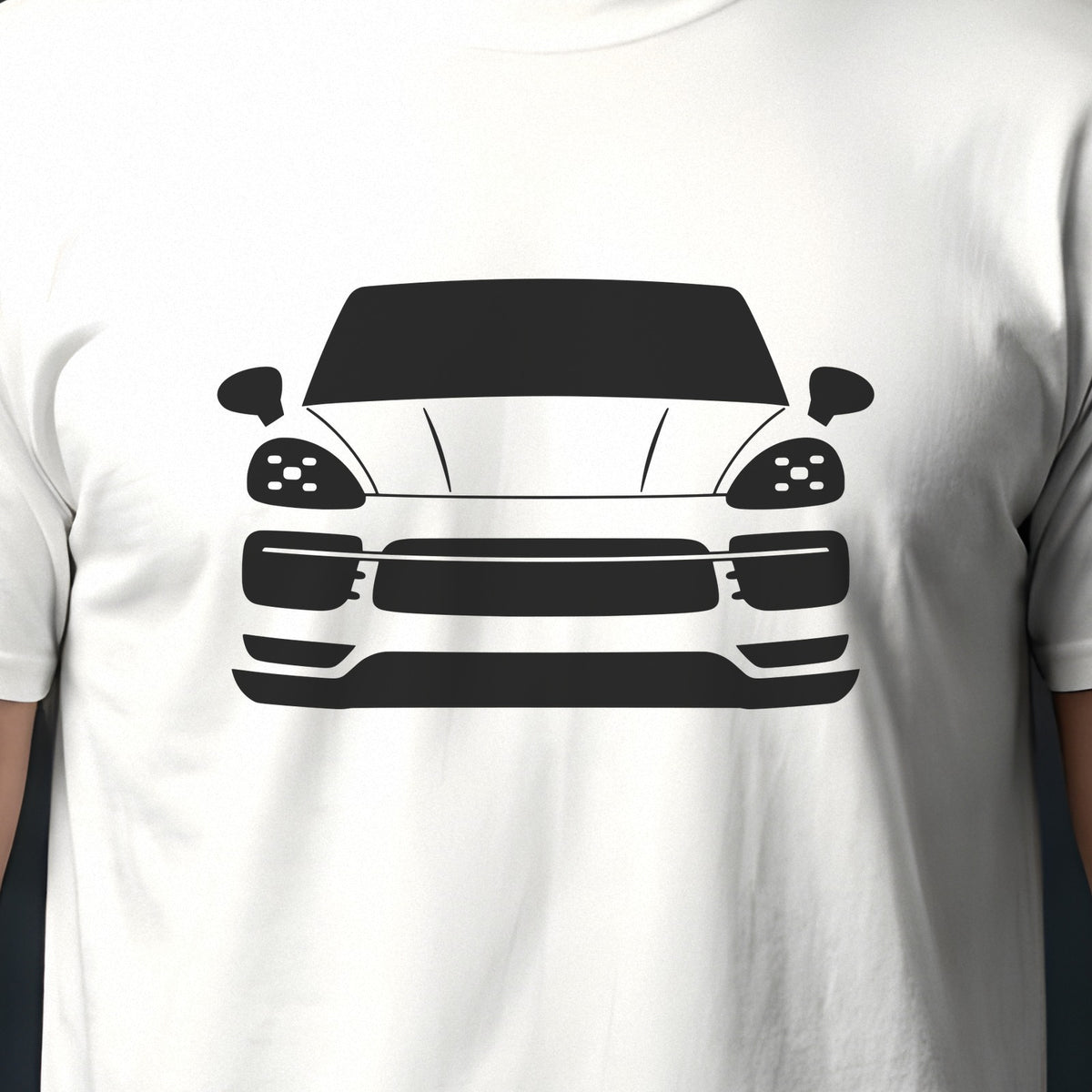 Porsche Cayenne 2019-2026 front view silhouette print close-up