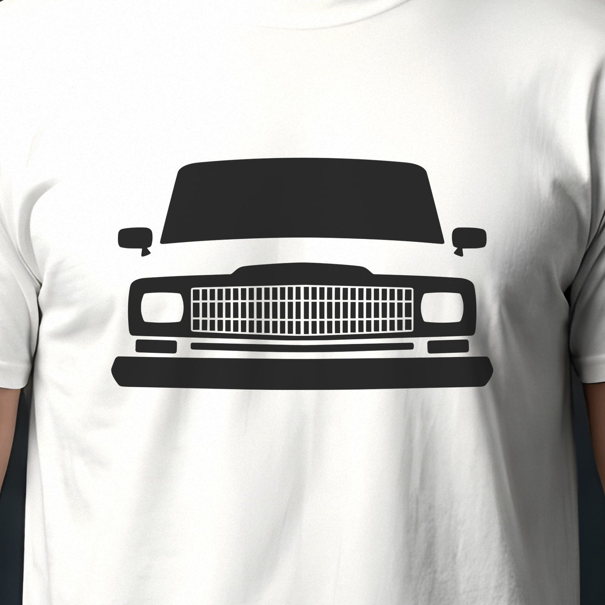 Jeep Grand Wagoneer 1984-1991 front view silhouette print close-up