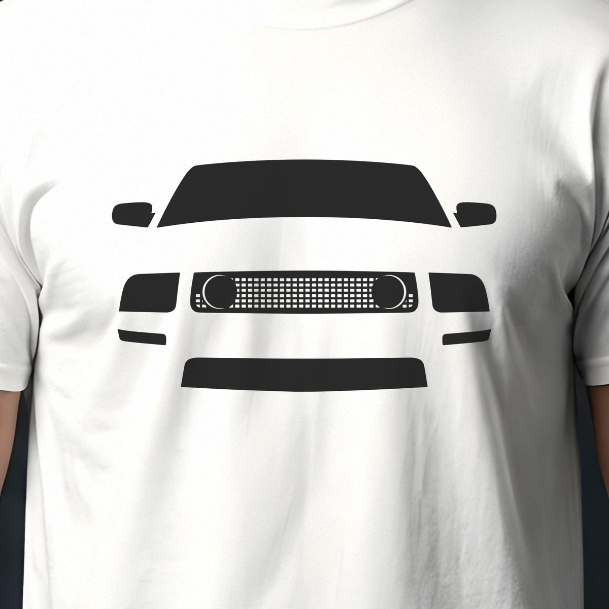 Ford Mustang 2005-2009 front view silhouette print close-up