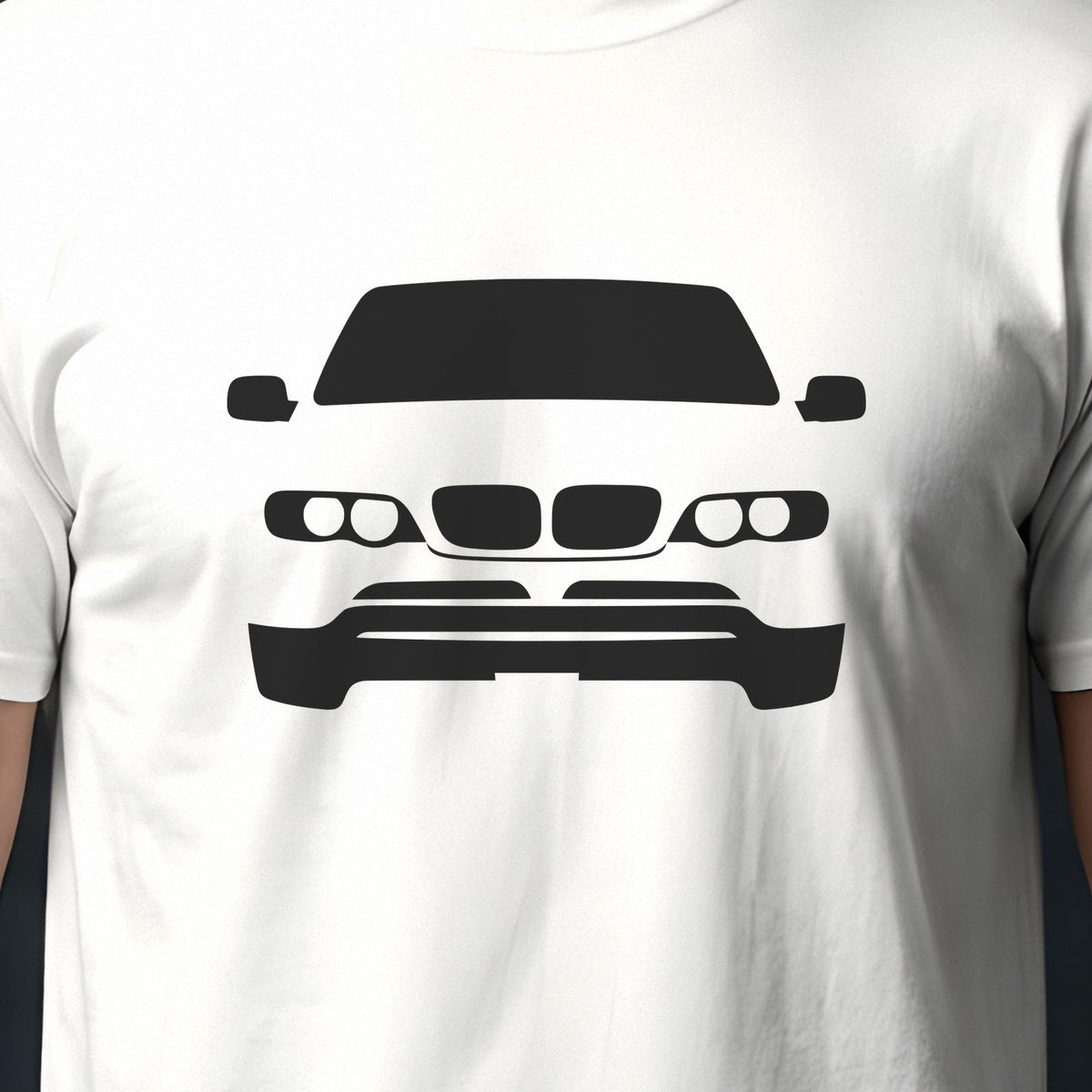 BMW X5 E53 2000-2006 front view silhouette print close-up